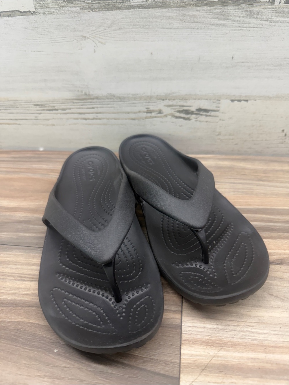 Crocs Kadee II Black Flip Flop Thong Sandals Iconic Comfort Women's Size 10 - Picture 2 of 3